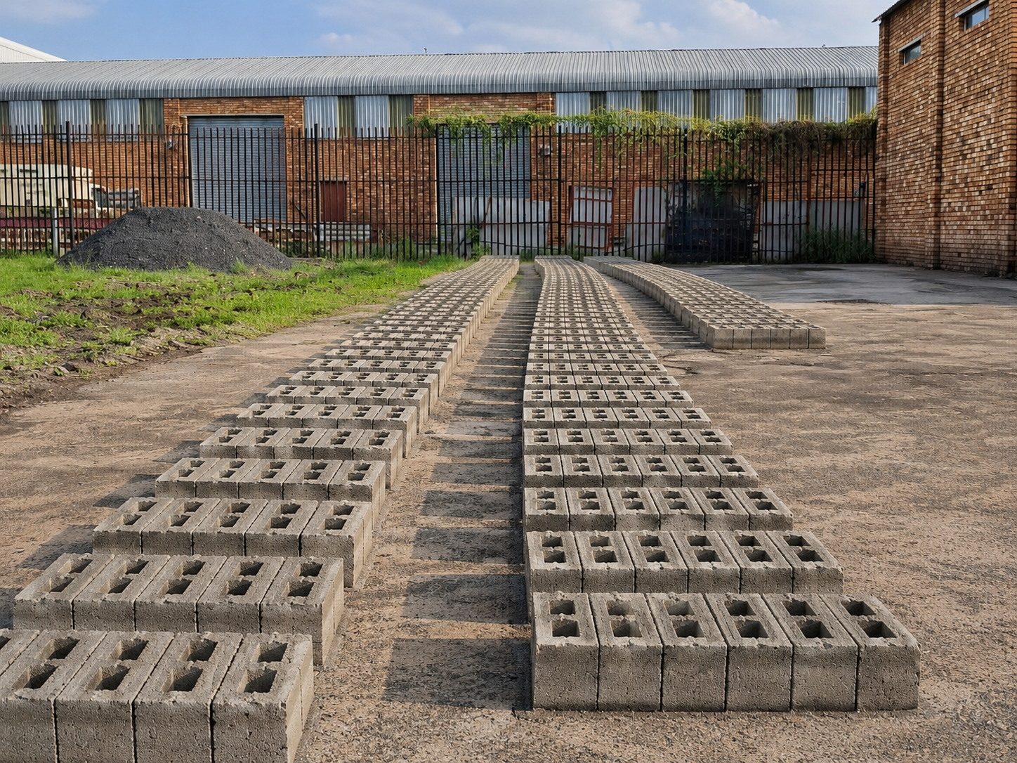 Concrete blocks curing at Burgersfort Block Yard